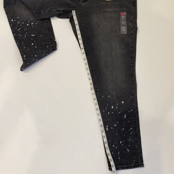Levi’s 711 Skinny Gray Denim Jean w/Bleach Splatter Mid Rise Slim Fit NWT Sz18WM - Picture 12 of 14